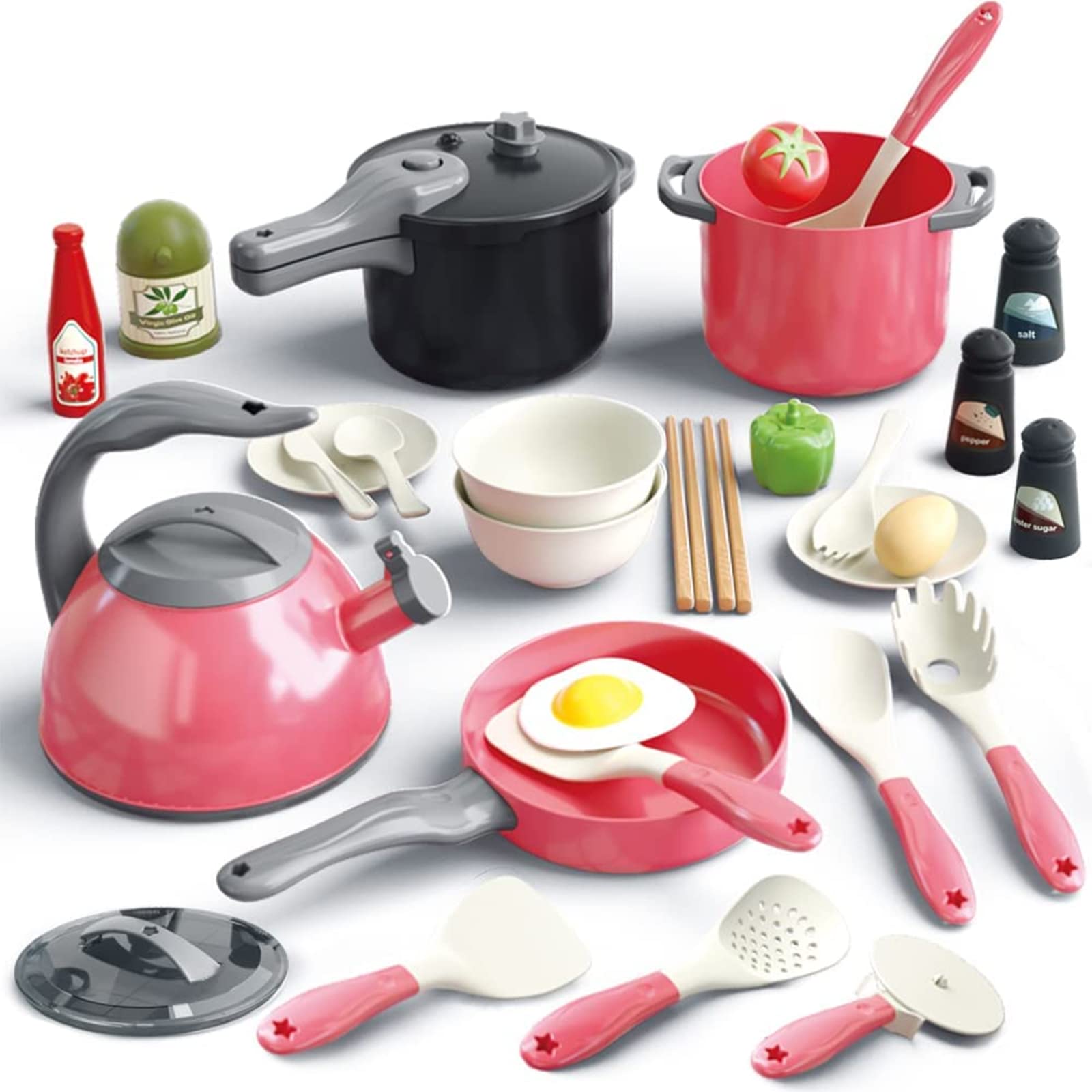 32Pcs Kids Play Kitchen Toys Set, Toddlers Pre