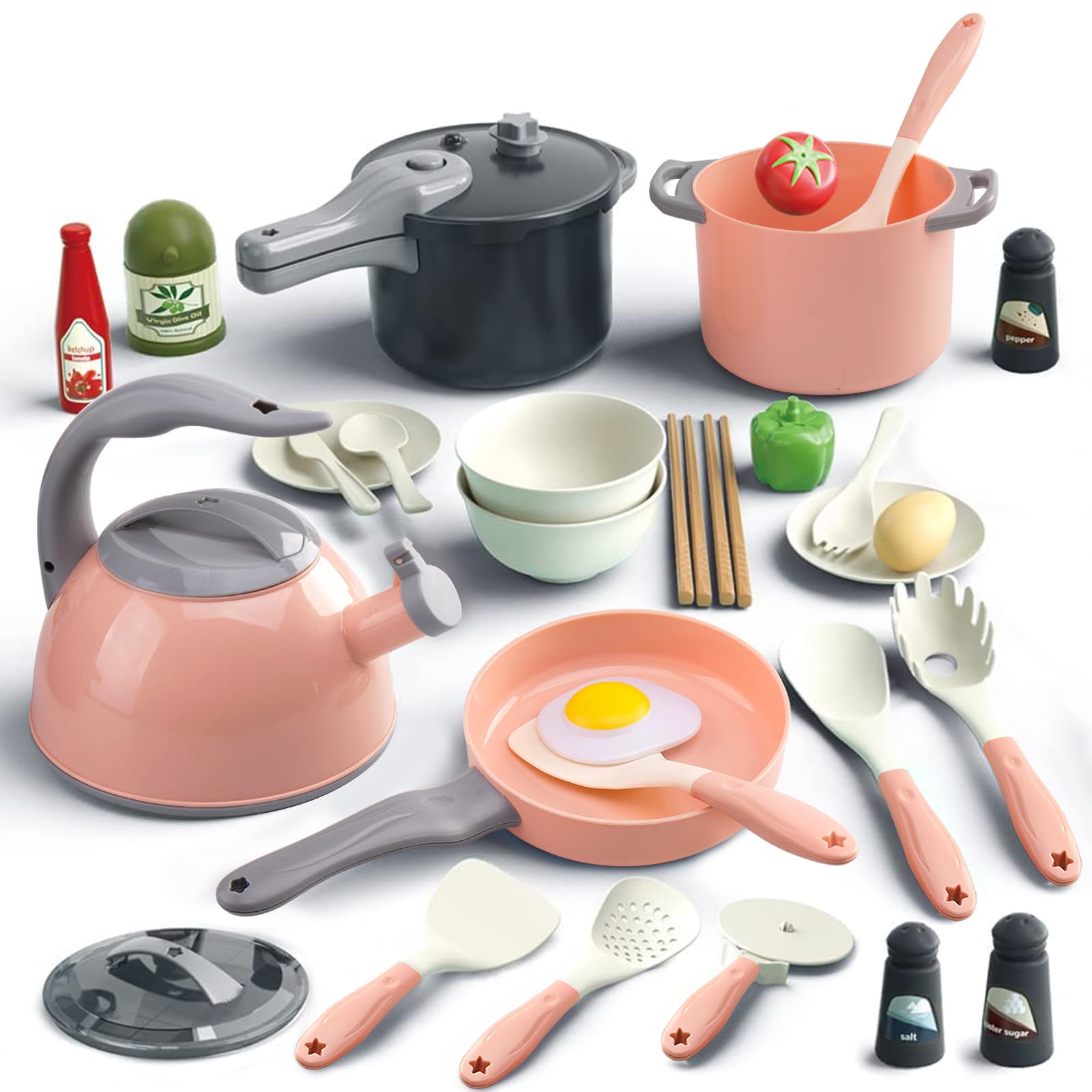 32Pcs Kids Play Kitchen Toys Set, Toddlers Pre