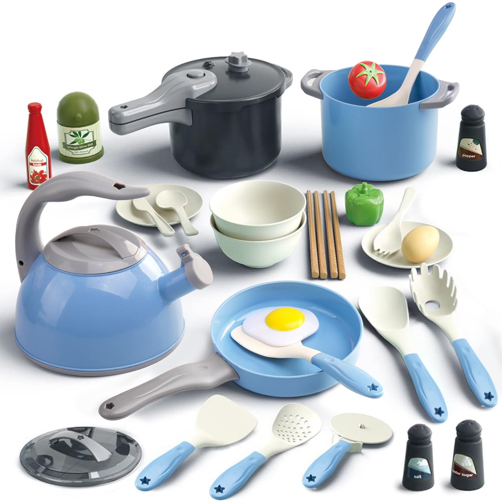 32Pcs Kids Play Kitchen Toys Set, Toddlers Pre