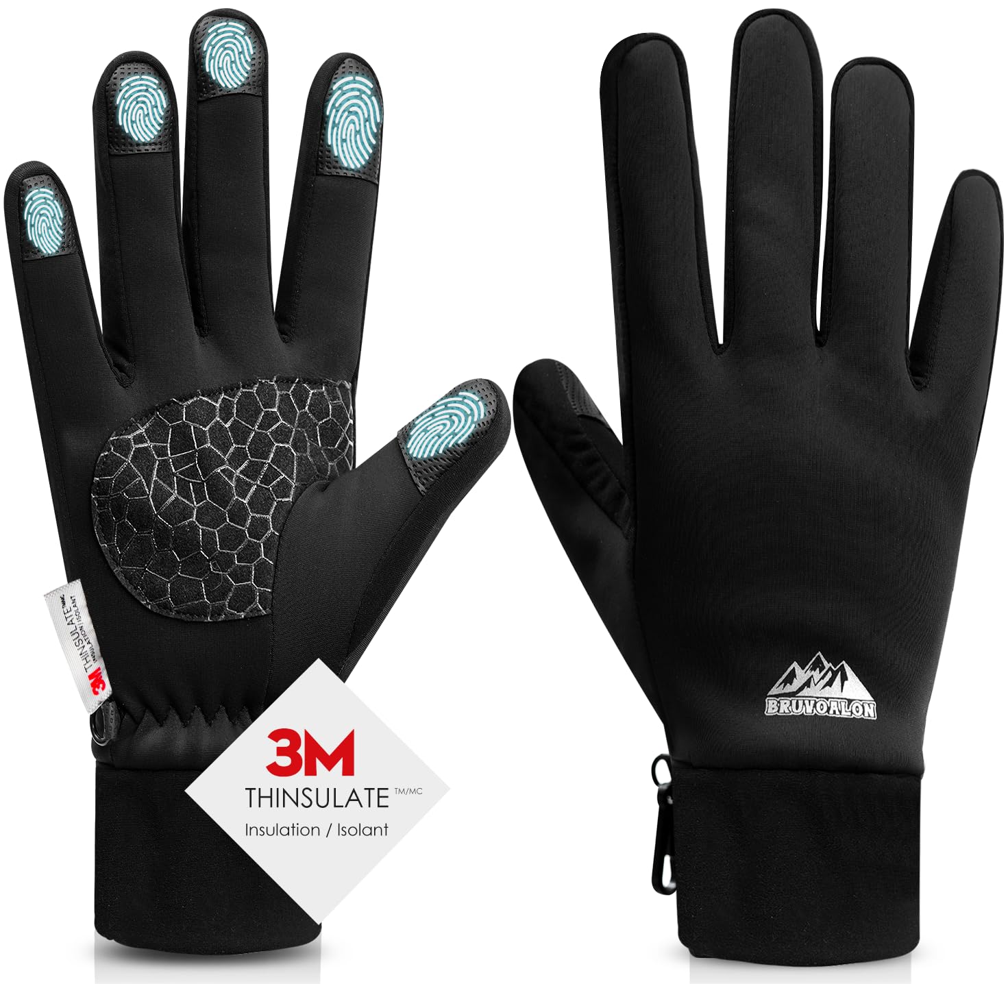 Bruvoalon 3M thermal winter gloves, black