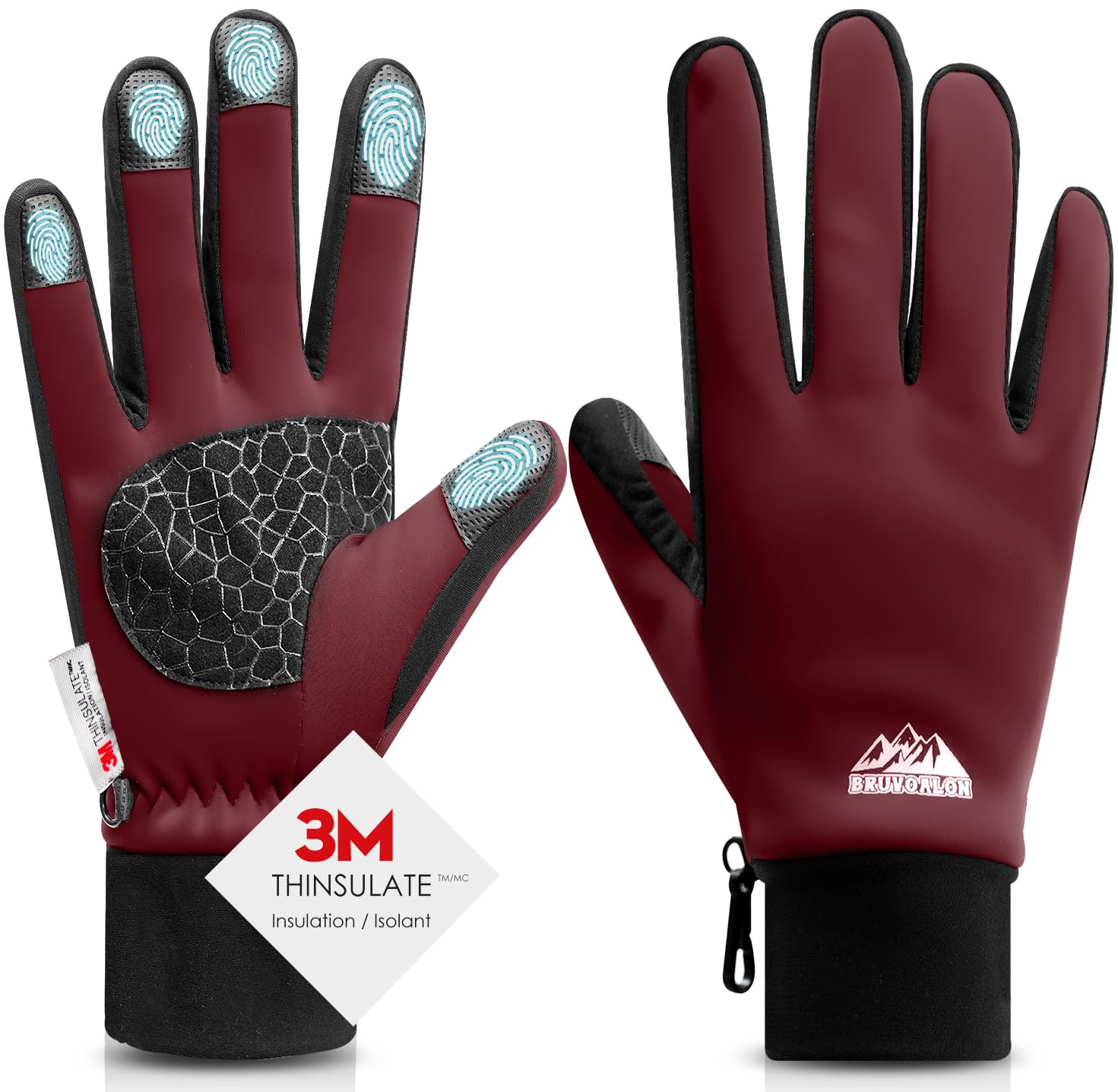 Winter Gloves — Burgundy