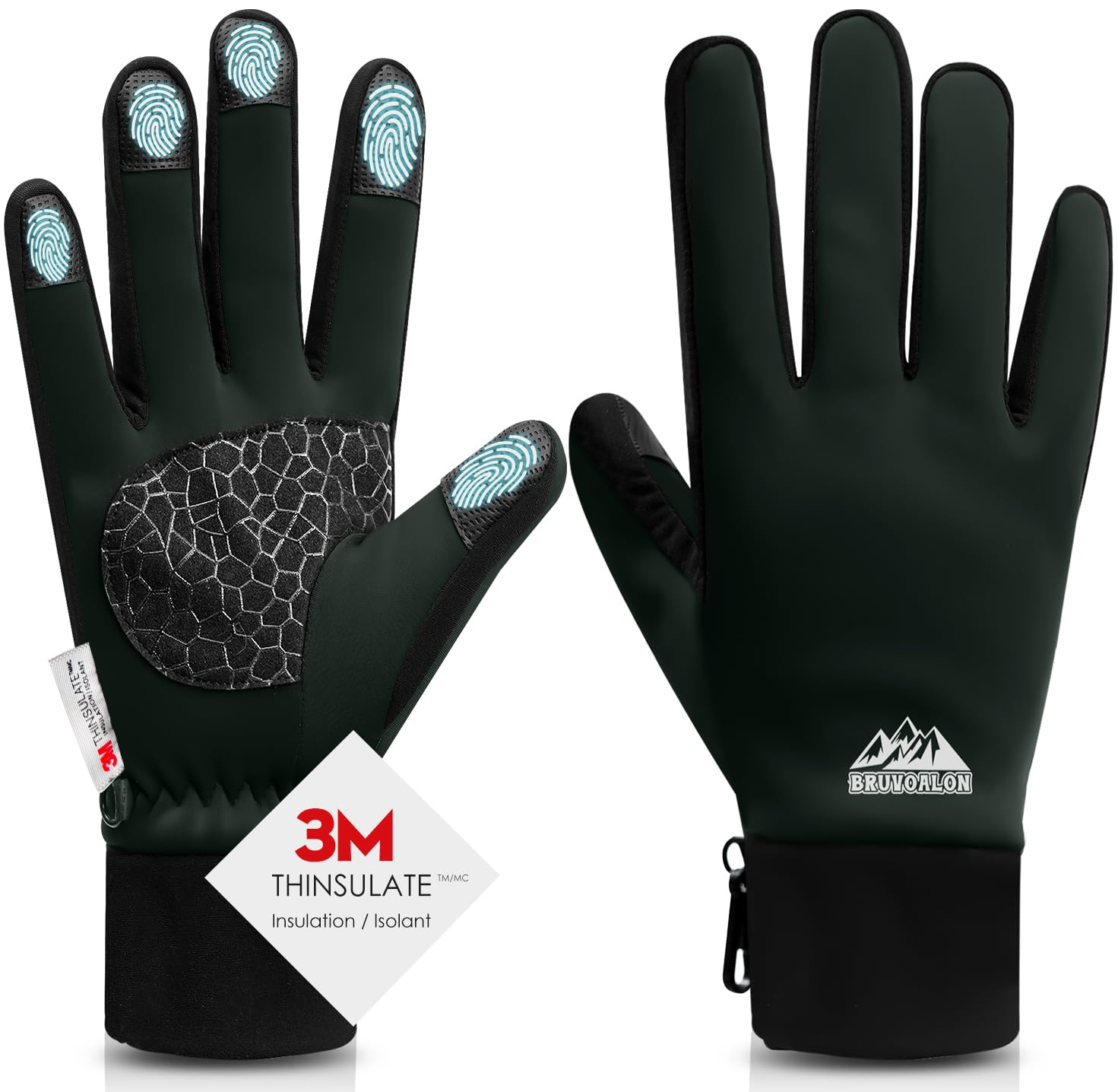 Winter Gloves — Deep Green