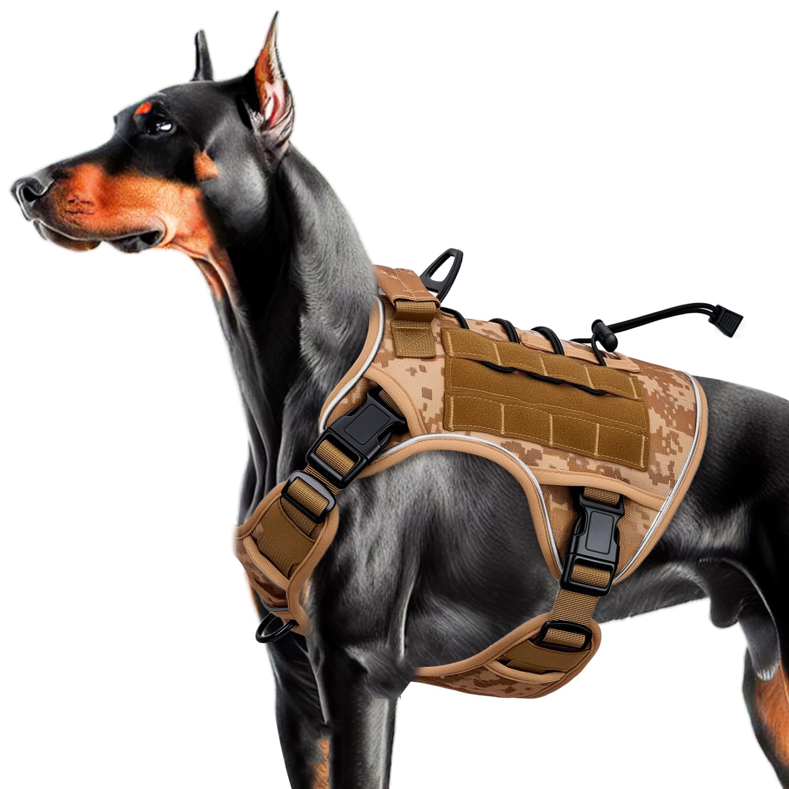 Tactical Dog Harness — Khaki Camo