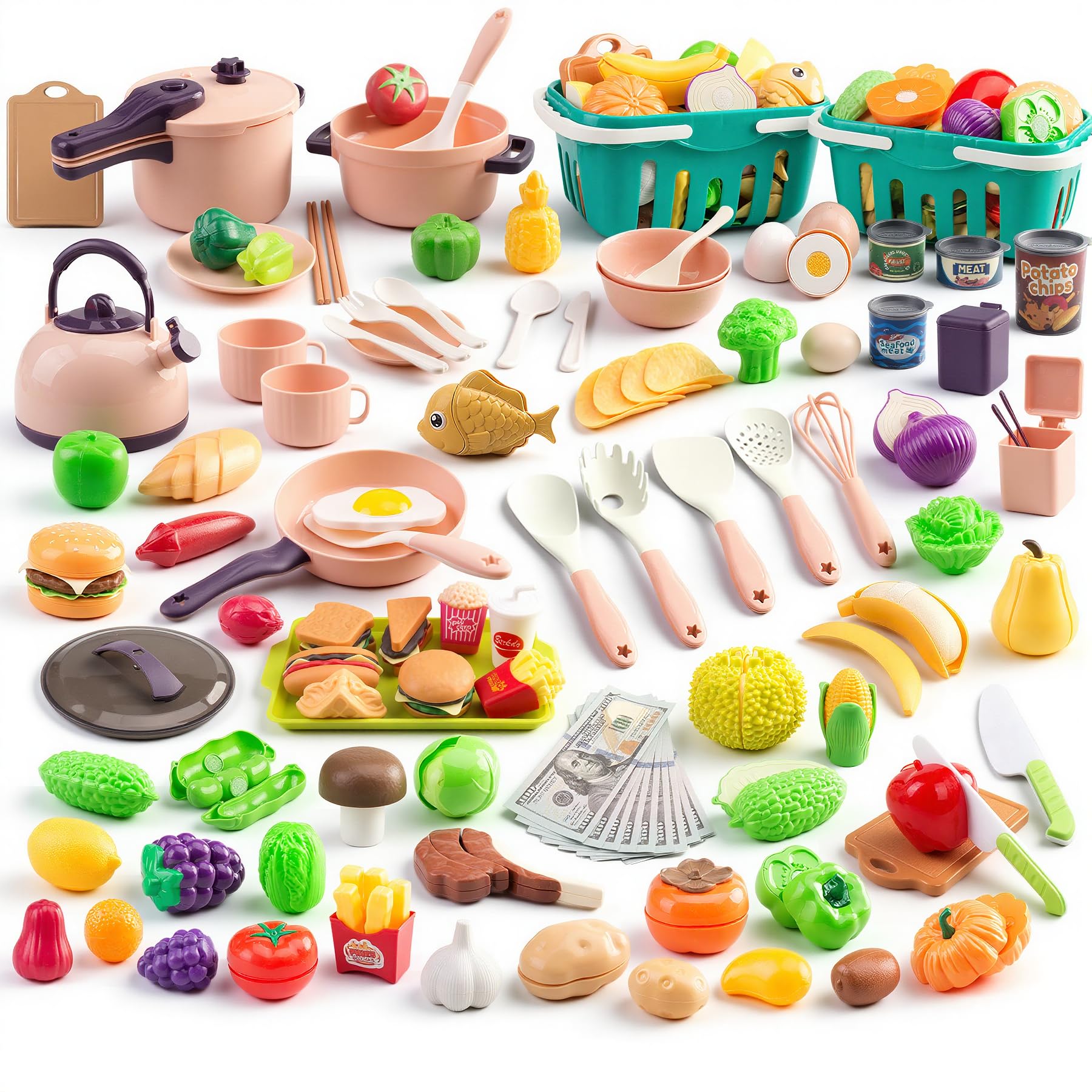 200-Piece Mini Play Kitchen Accessories for Ki