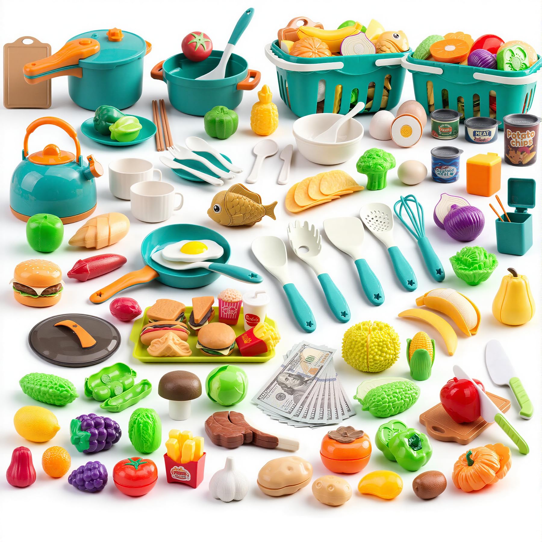 200-Piece Mini Play Kitchen Accessories for Ki