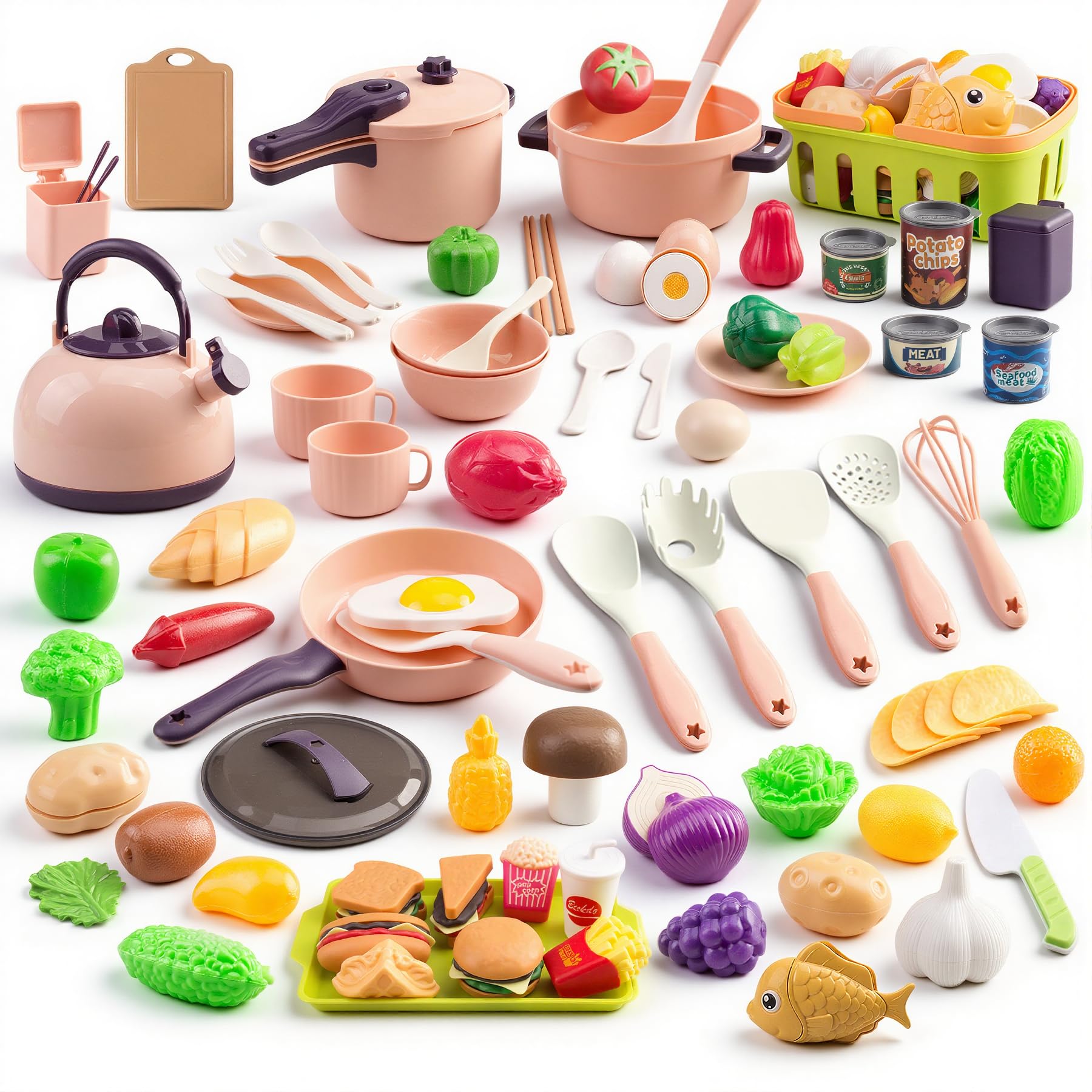 118-Piece Mini Play Kitchen Accessories for Ki