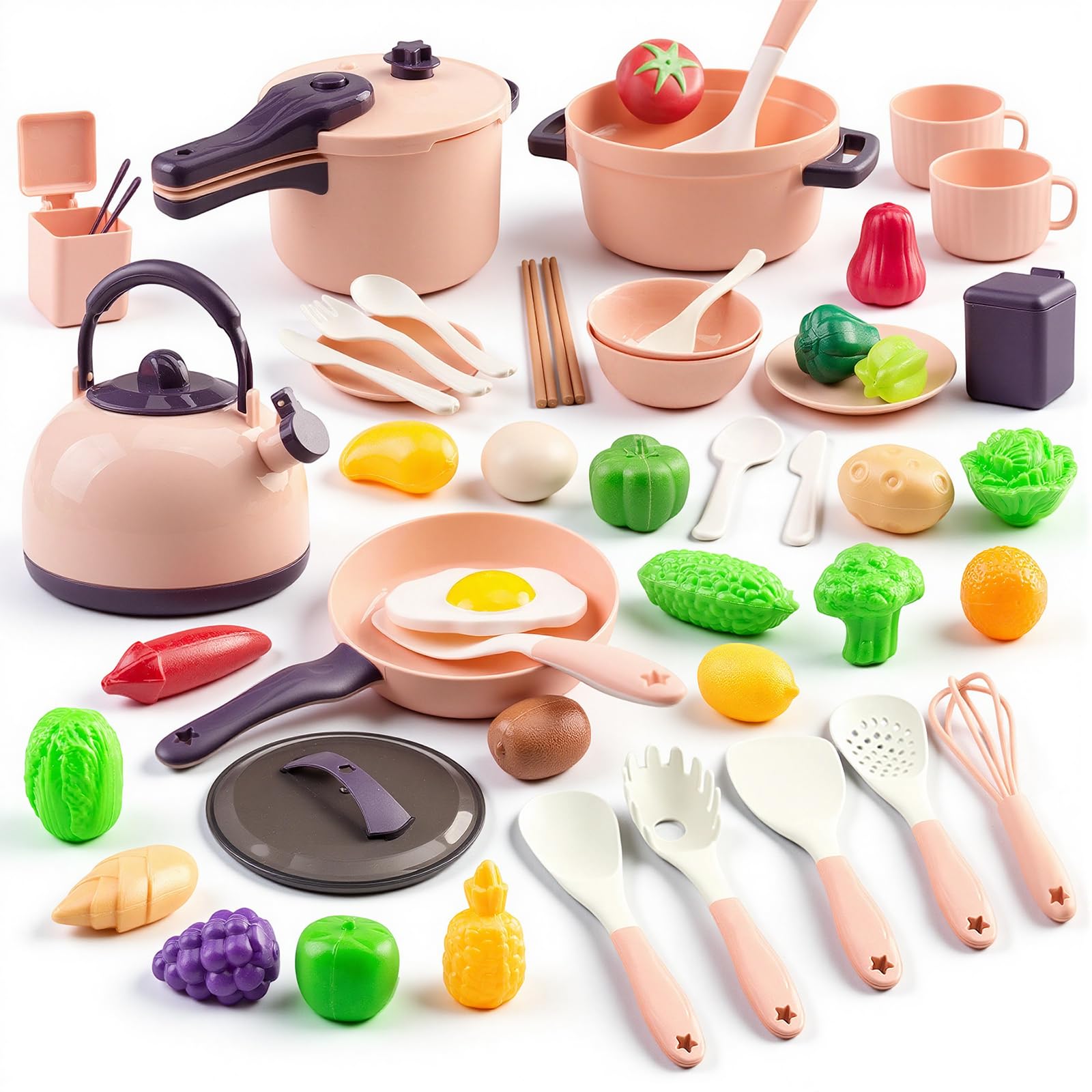 56-Piece Mini Play Kitchen Accessories for Kid