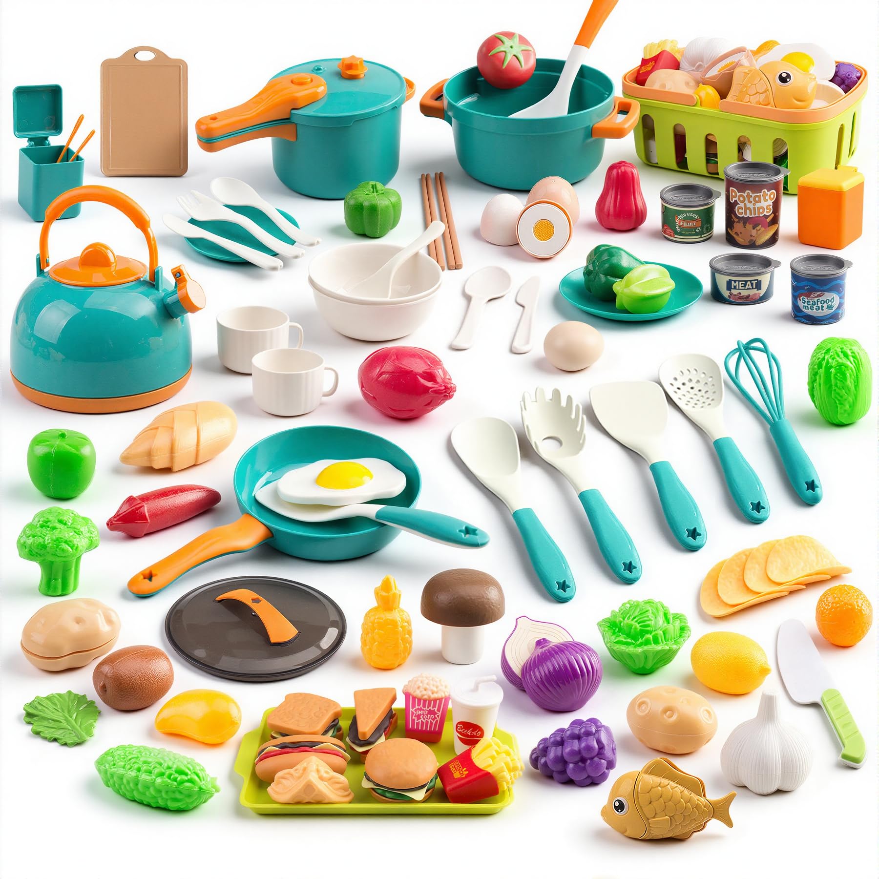 118-Piece Mini Play Kitchen Accessories for Ki