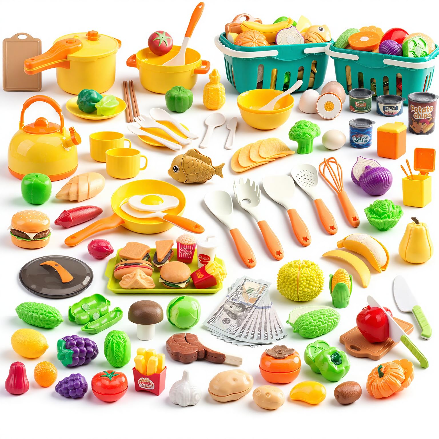 200-Piece Mini Play Kitchen Accessories for Ki