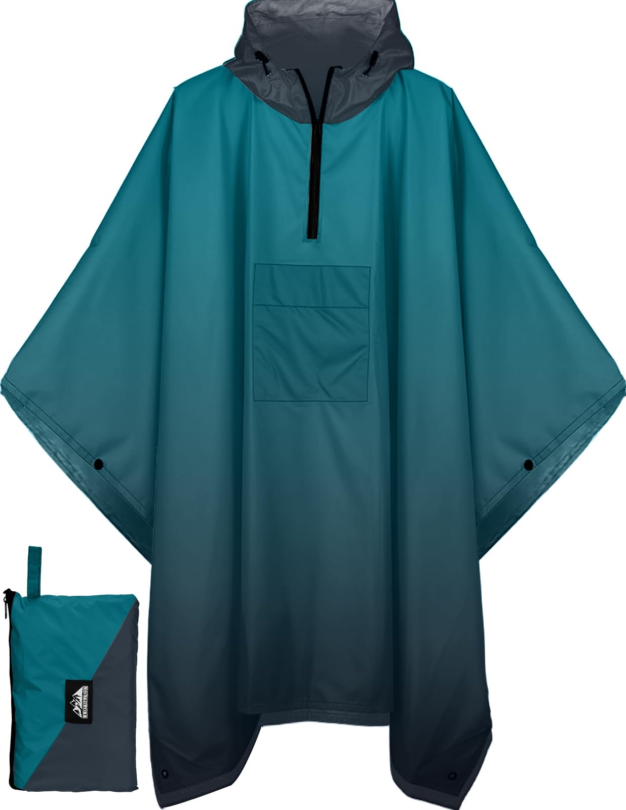 Rain Poncho — Gradient Teal