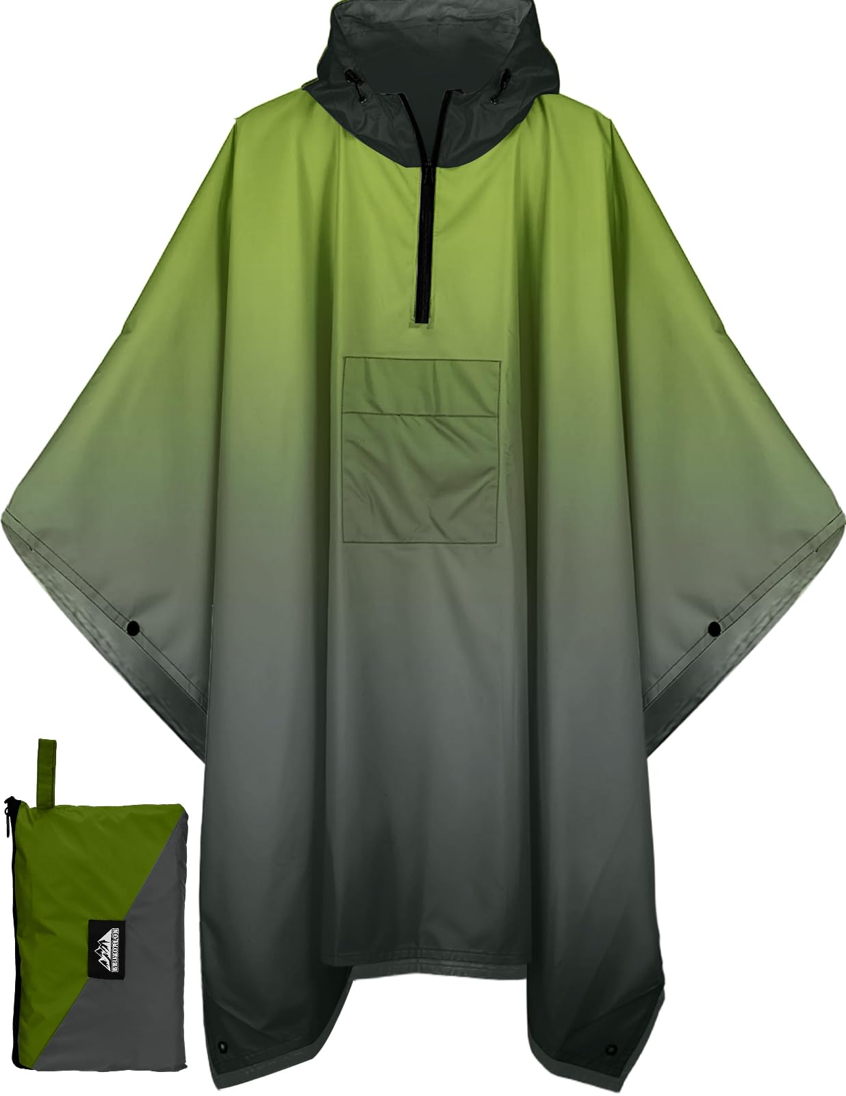 Rain Poncho — Gradient Army Green