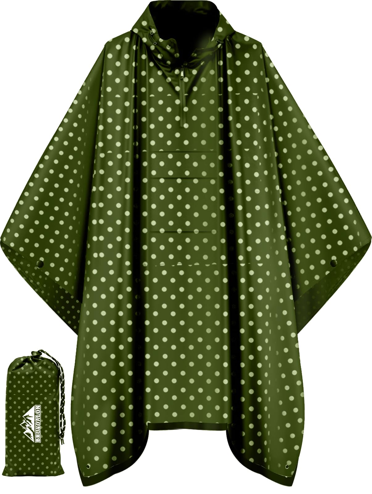 Rain Poncho — Army Green Point