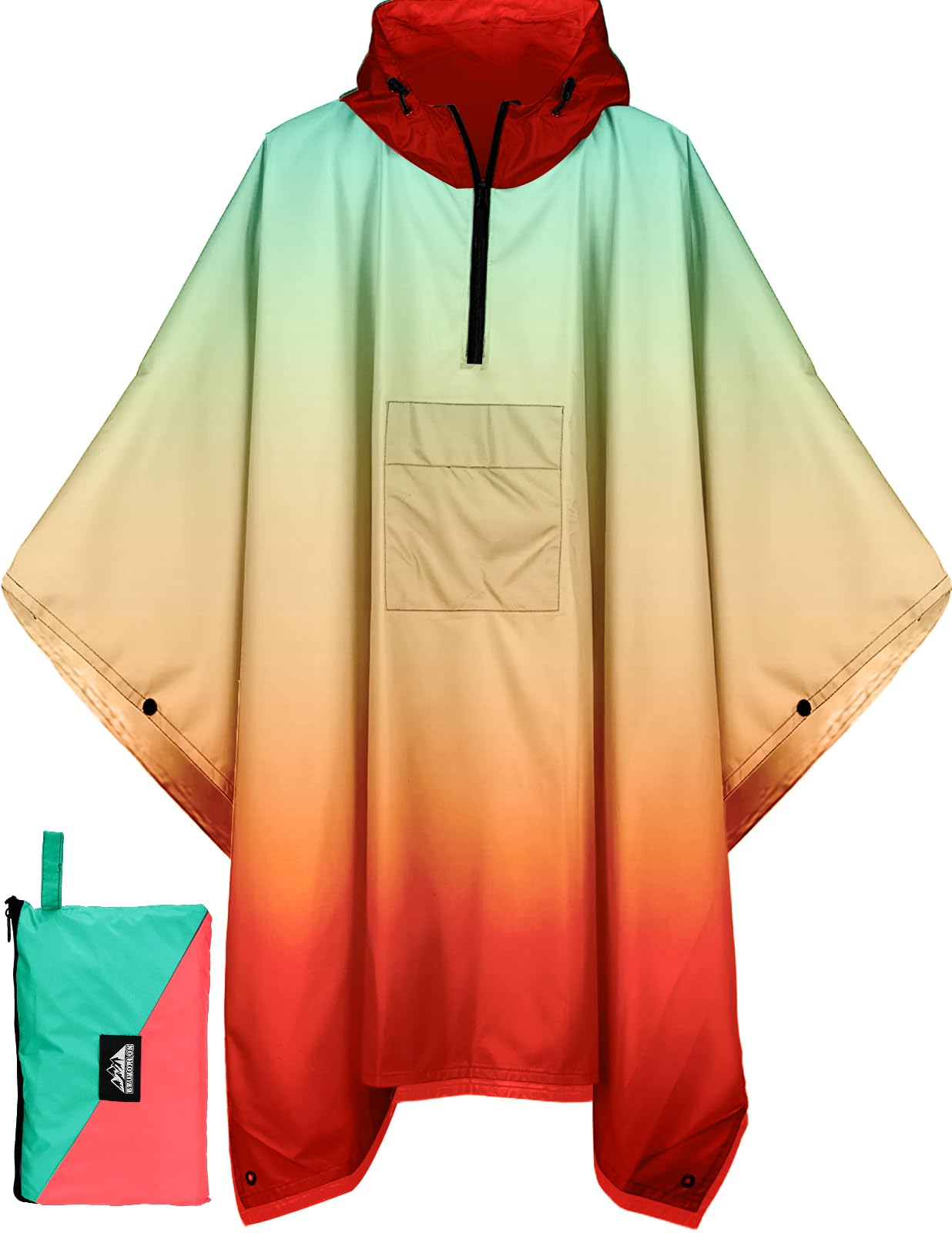 Rain Poncho — Gradient Green