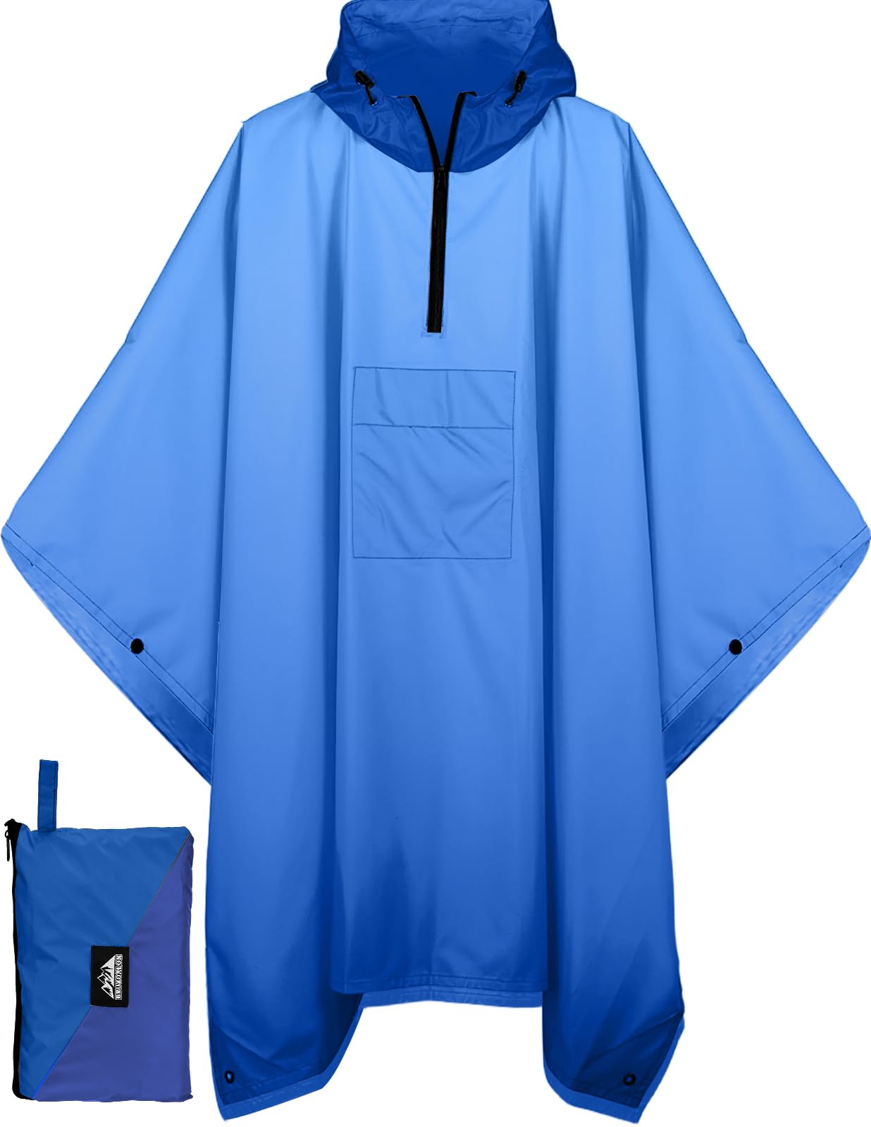 Rain Poncho — Gradient Navy Blue