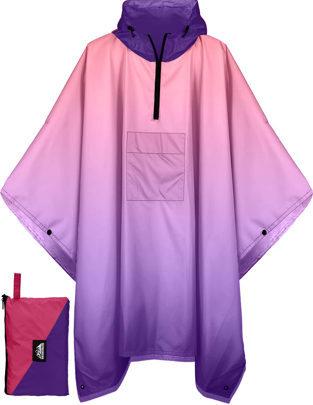 Rain Poncho — Gradient Pink