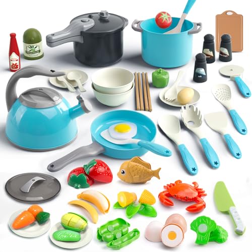 67Pcs Kids Play Kitchen Toys Set, Toddlers Pre
