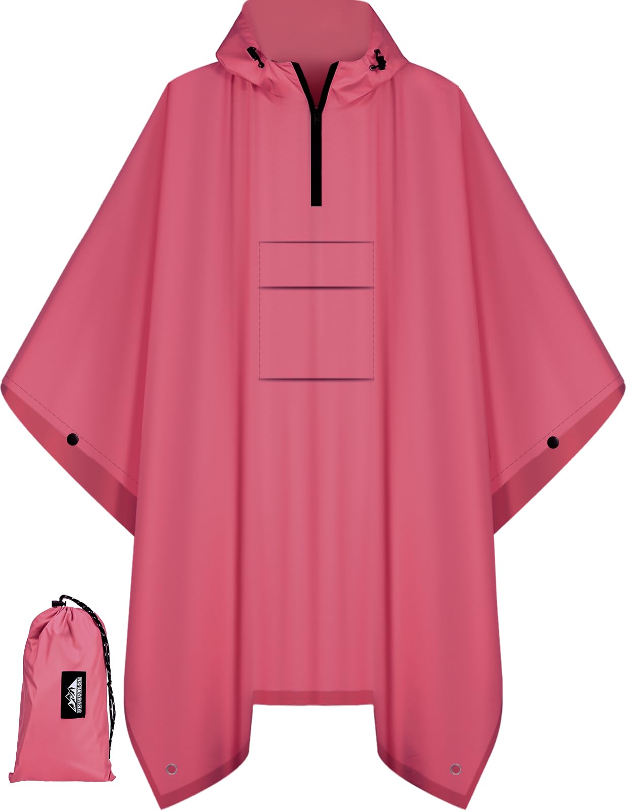 Rain Poncho — Rose Red-2pack